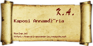 Kaposi Annamária névjegykártya