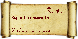 Kaposi Annamária névjegykártya