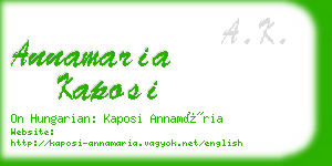 annamaria kaposi business card